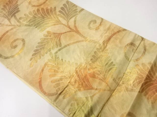 唐草模様織出し暈し袋帯(材料)【アンティーク】【中古】【着】 宗sou