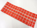 格子模様織出し半幅帯(着用可)【アンティーク】【中古】【着】 宗sou