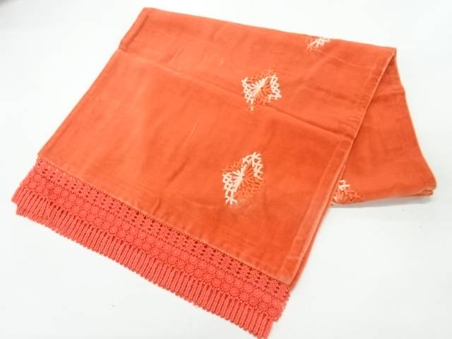 リボン刺繍ビロード菱模様ショール【リサイクル】【中古】【着】 宗sou