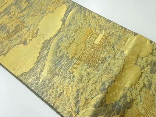 京洛百景山紫水明織出し袋帯【リサイクル】【中古】【着】 宗sou 京洛百景山紫水明織出し袋帯【リサイクル】【中古】【着】 宗sou