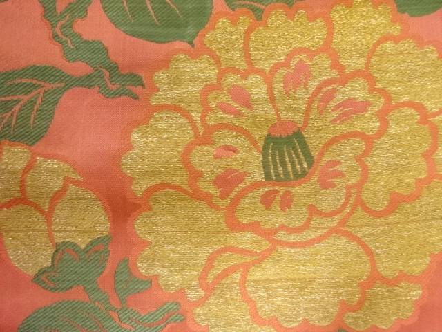 椿模様織出し名古屋帯【アンティーク】【中古】【着】 宗sou