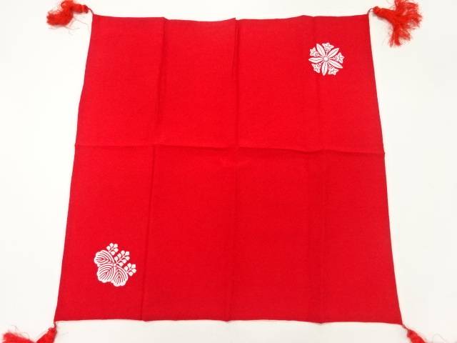 縮緬地家紋入り帛紗【リサイクル】【中古】【着】 宗sou