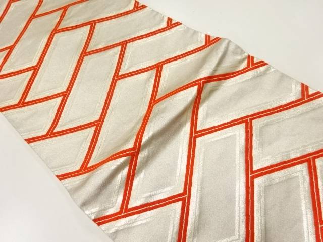 檜垣模様織出し袋帯（材料）【アンティーク】【中古】【着】 宗sou