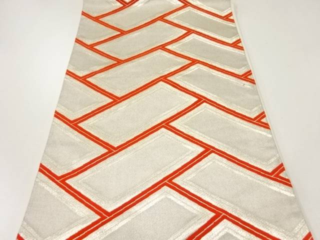 檜垣模様織出し袋帯（材料）【アンティーク】【中古】【着】 宗sou