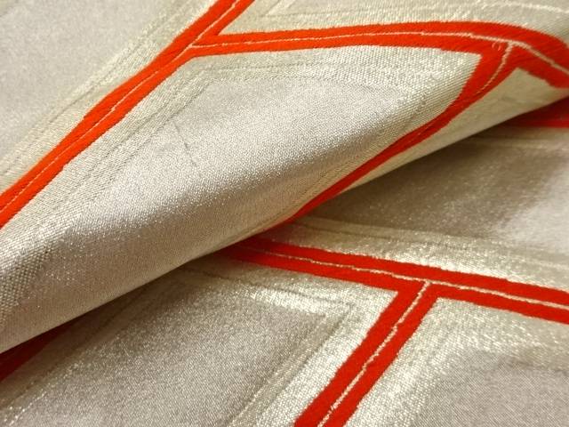 檜垣模様織出し袋帯（材料）【アンティーク】【中古】【着】 宗sou