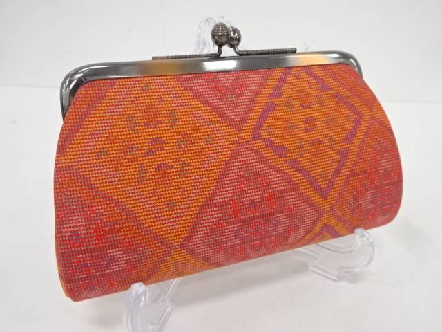 本場大島紬がま口ハンドバッグ【リサイクル】【中古】【着】 宗sou