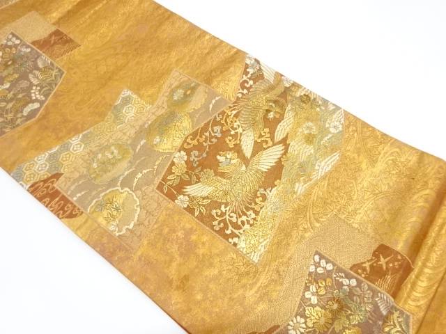 屏風に花鳥模様織り出し袋帯【リサイクル】【中古】【着】 宗sou
