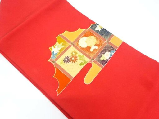 塩瀬天井柄に花模様刺繍名古屋帯【リサイクル】【中古】【着】 宗sou 塩瀬天井柄に花模様刺繍名古屋帯【リサイクル】【中古】【着】 宗sou