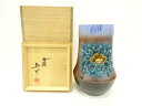 九谷焼 浅蔵与成造 色絵椿図花瓶【中古】【道】 宗sou