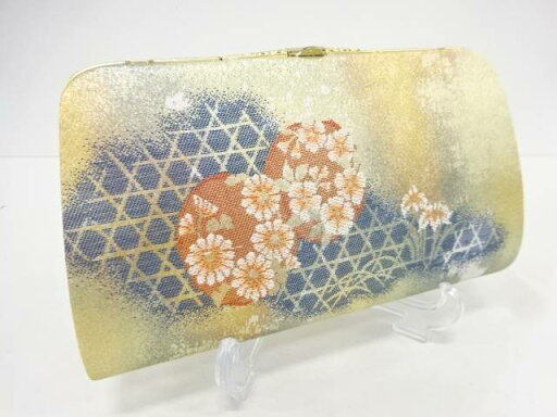 菊に籠目模様織り出し和装バッグ【アンティーク】【中古】【着】 宗sou 菊に籠目模様織り出し和装バッグ【アンティーク】【中古】【着】 宗sou