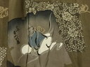 破れ色紙に時代人物・草花模様男物長襦袢【アンティーク】【中古】【着】 宗sou【spoff】