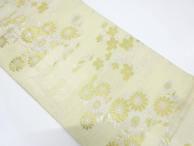 絽 秋草模様織り出し袋帯(材料)【アンティーク】【中古】【着】 宗sou