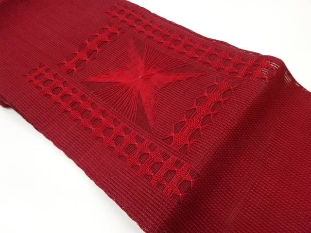 変わり織抽象模様織出し夏用名古屋帯【中古】【着】 宗sou