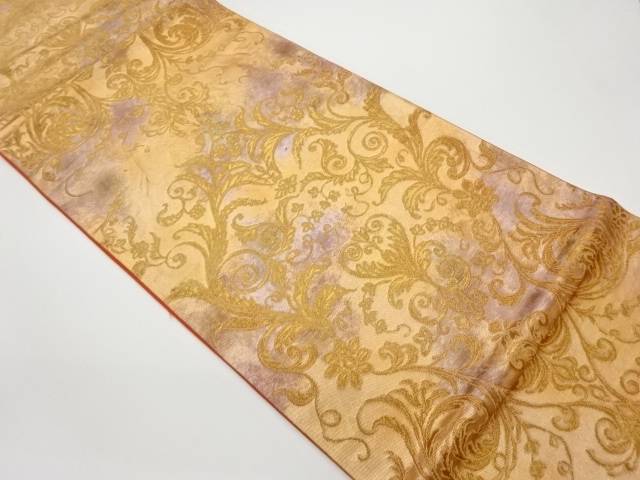 引箔更紗模様織出し袋帯【中古】【着】 宗sou