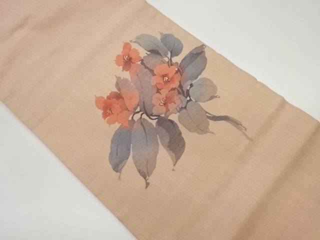 作家物　手織り紬花模様名古屋帯【中古】【着】 宗sou