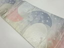 孔雀に紗綾形模様織出し袋帯【中古】【着】 宗sou