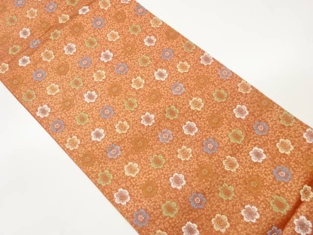 花唐草模様織出し袋帯【中古】【着】 宗sou