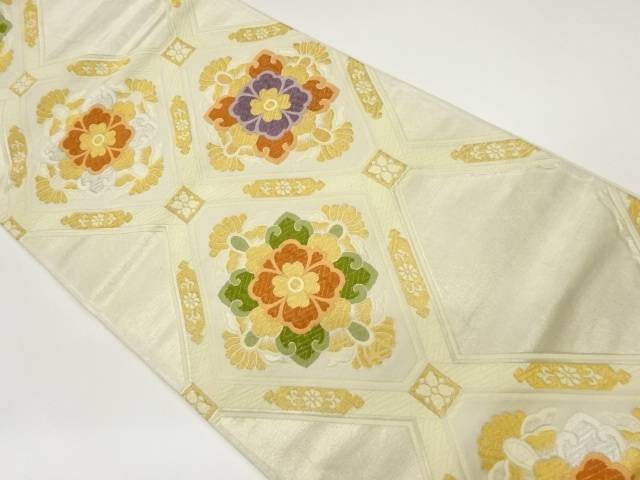 変わり蜀江に華紋模様織出し袋帯【中古】【着】 宗sou