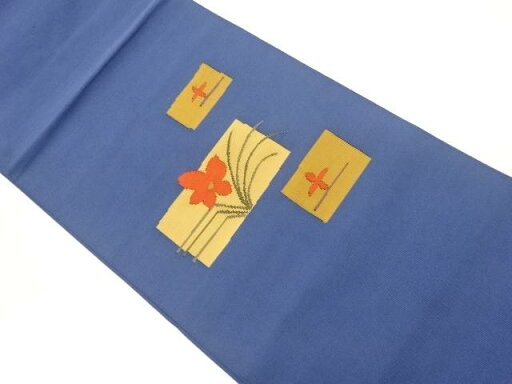 色紙に花模様織出し名古屋帯【中古】【着】 宗sou 色紙に花模様織出し名古屋帯【中古】【着】 宗sou
