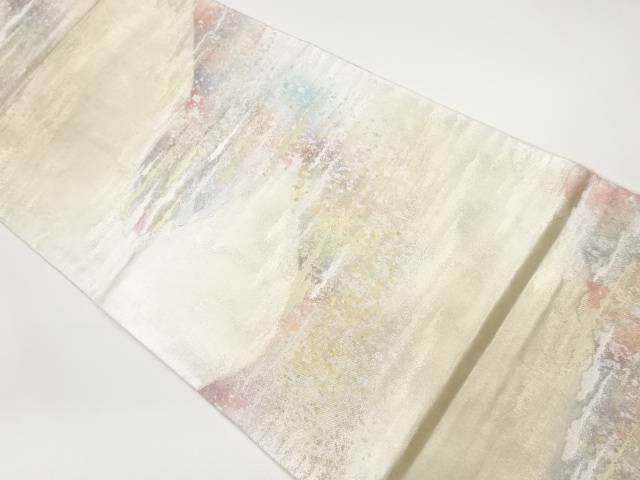 引箔変わり霞模様織出し袋帯【中古】【着】 宗sou