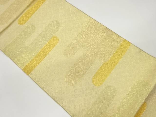 本場筑前博多 佐賀錦 ヱ霞に菱尽くし模様織り出し袋帯【中古】【着】 宗sou