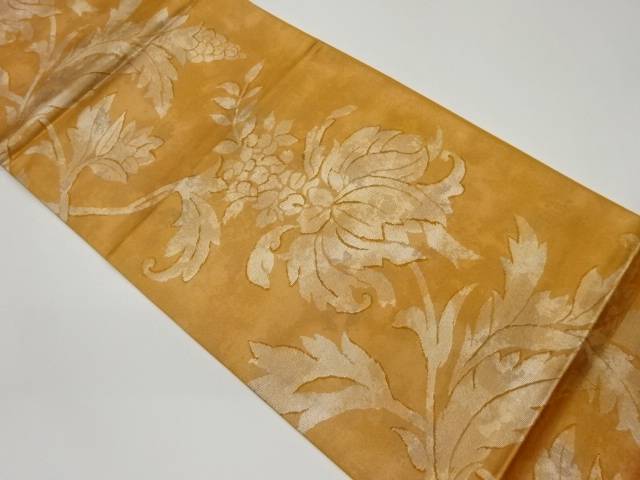 引箔花唐草模様織出し袋帯【中古】【着】 宗sou