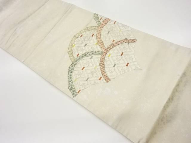 光悦垣に鹿の子・花菱模様刺繍袋帯【中古】【着】 宗sou(4)