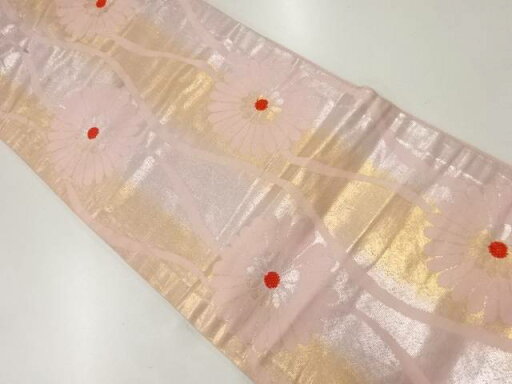 花立涌模様織出し名古屋帯(材料)【アンティーク】【中古】【着】 宗sou 花立涌模様織出し名古屋帯(材料)【アンティーク】【中古】【着】 宗sou