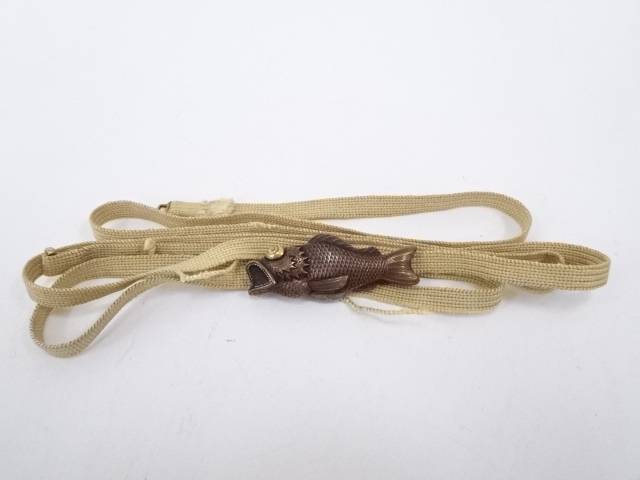 明治金工 赤銅金象嵌魚帯留【中古】【着】 宗sou