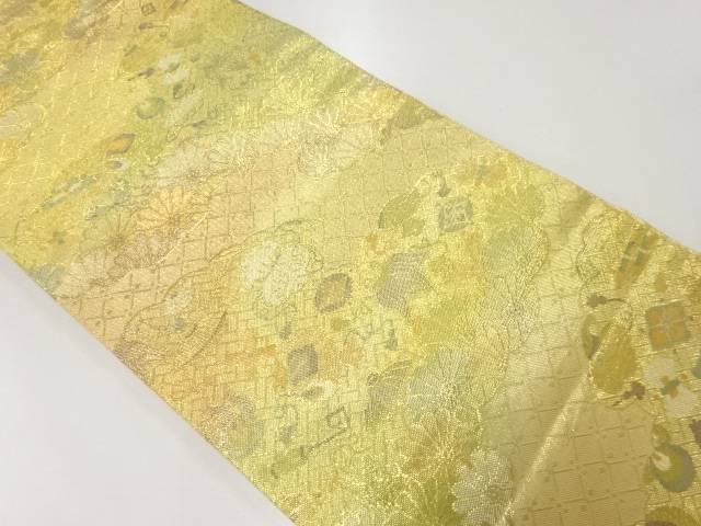 佐賀錦雲に菊・宝尽くし模様織出し袋帯【リサイクル】【中古】【着】 宗sou
