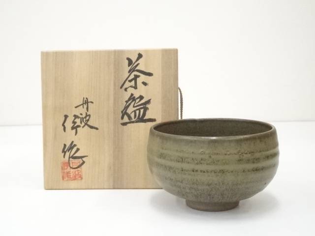 丹羽焼　市野伊作造　茶碗（共箱）【中古】【道】 宗sou