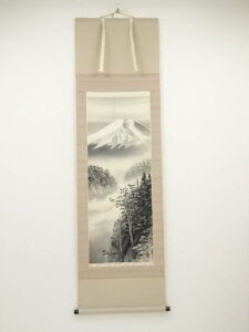 林森次筆 富峰 肉筆絹本掛軸(共箱・二重箱)【中古】【道】 宗sou【spoff】