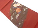草花模様織出し洒落袋帯【中古】【着】 宗sou(4)