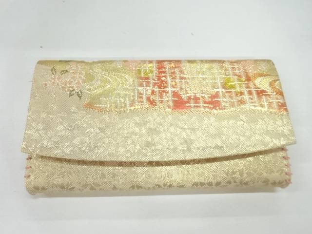 未使用品　流水に花模様織出し帛紗挟み【リサイクル】【着】 宗sou