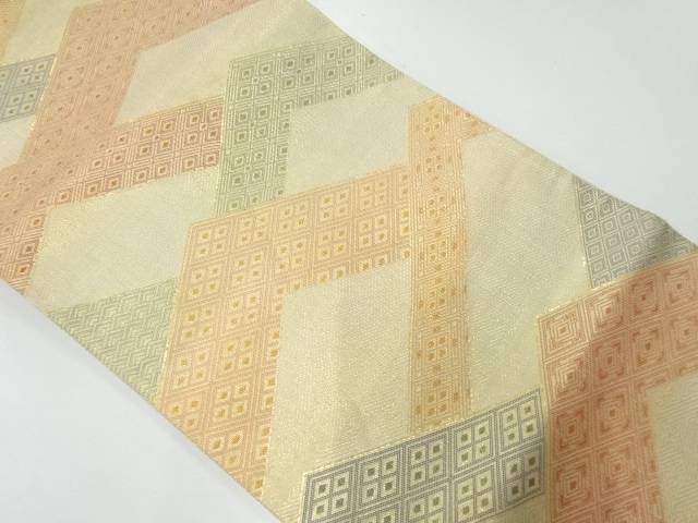 佐賀錦菱模様織出し袋帯(材料)【アンティーク】【中古】【着】 宗sou
