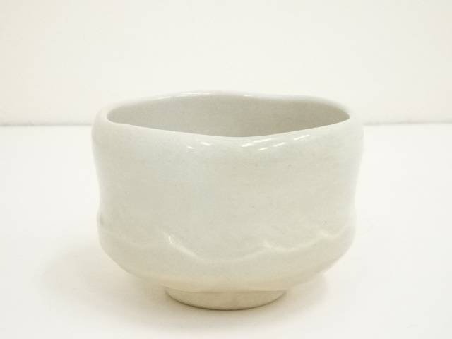 作家物　白釉茶碗【中古】【道】 宗sou