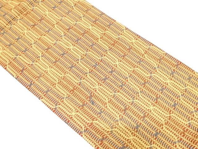変わり織 幾何学模様織り出し全通袋帯【中古】【着】 宗sou