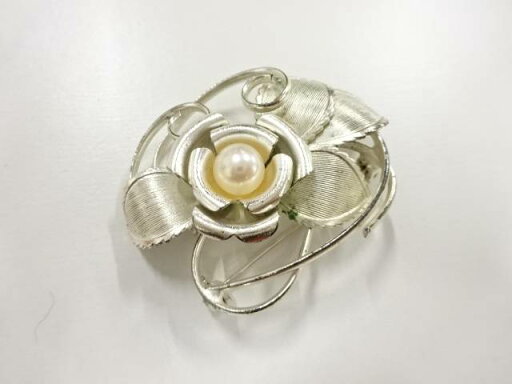パール帯留め【アンティーク】【中古】【着】 宗sou【spoff】