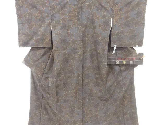 未使用品 楓模様織り出し本場泥大島紬着物(5マルキ)【着】 宗sou