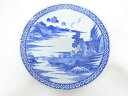 古伊万里 瀬戸印判手 山水一尺二寸皿【中古】【道】 宗sou