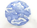 古伊万里 瀬戸印判手 桜に牡丹七寸皿【中古】【道】 宗sou