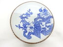 古伊万里 瀬戸印判手 屏風に牡丹七寸皿【中古】【道】 宗sou
