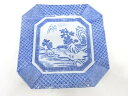 古伊万里 瀬戸印判手 山水四方皿【中古】【道】 宗sou