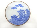 古伊万里 瀬戸印判手 舟に松竹梅七寸皿【中古】【道】 宗sou