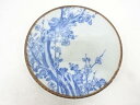 古伊万里 瀬戸印判手 梅に鳥九寸皿【中古】【道】 宗sou