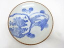 古伊万里 瀬戸印判手 菊に蝶八寸皿【中古】【道】 宗sou