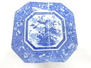 古伊万里 瀬戸印判手 花鳥四方皿【中古】【道】 宗sou