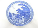 印判手 中国風景一尺皿【中古】【道】 宗sou