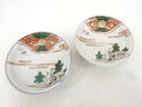 古伊万里 染付赤絵 鶴手塩皿2客揃【中古】【道】 宗sou