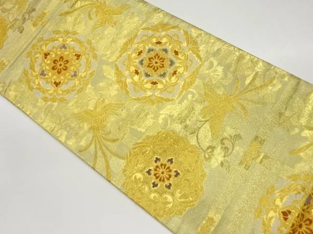 華紋に鳳凰模様織出し袋帯【中古】【着】 宗sou